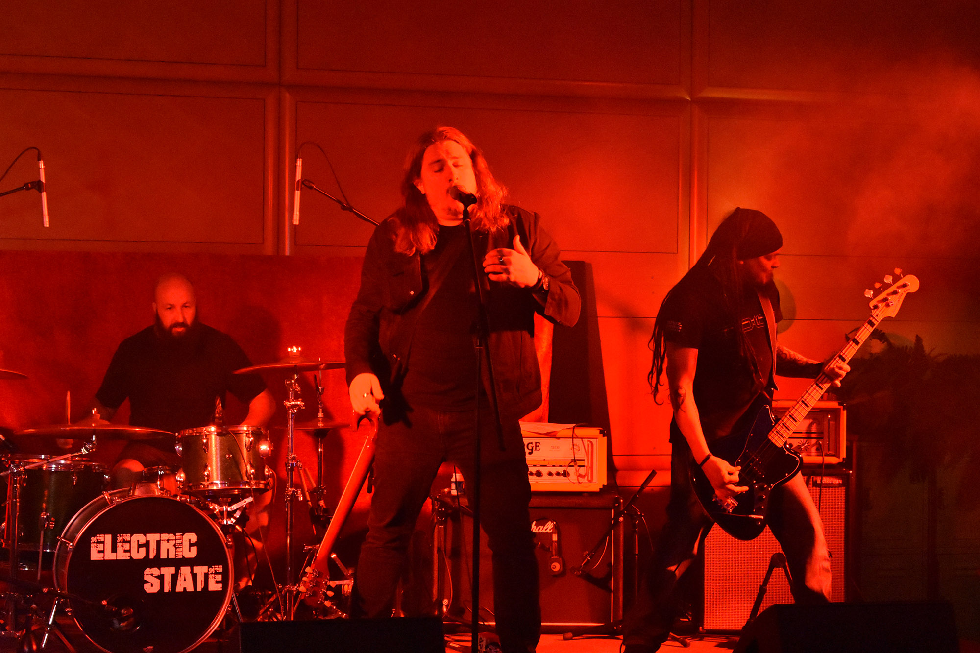 Hard rock band Electric State performing at our launch