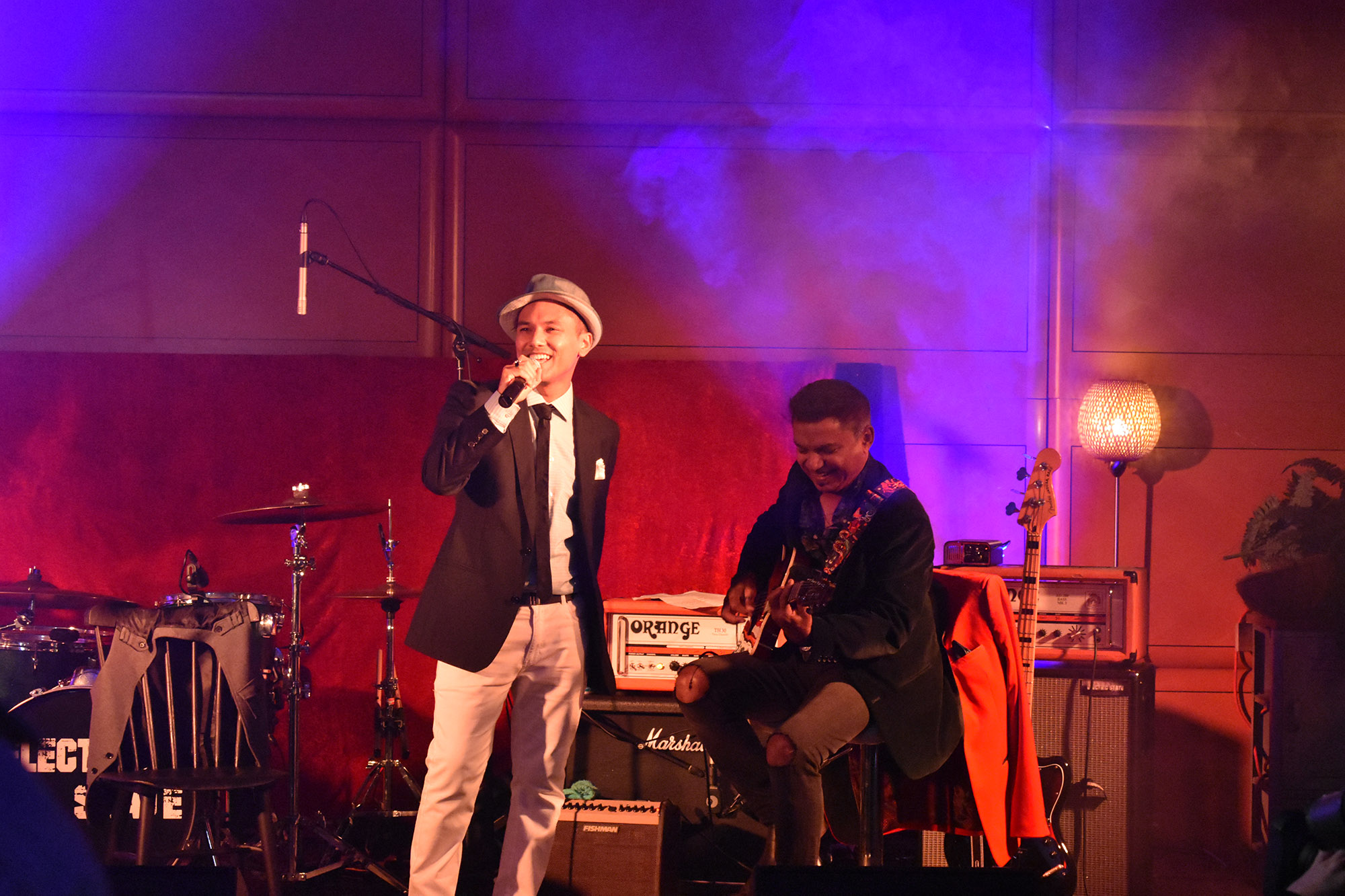 Jazz singer Jake Dennis with his father Clive Dennis on guitar